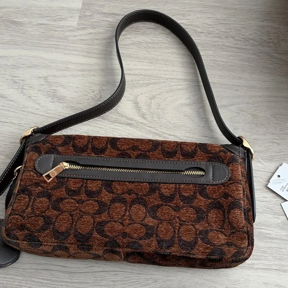 Coach Etta Small Flap Shoulder Bag in Signature Chenille